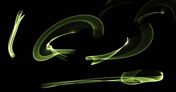 Abstracte Designs op donkere achtergrond In licht groene Swirls — Stockfoto