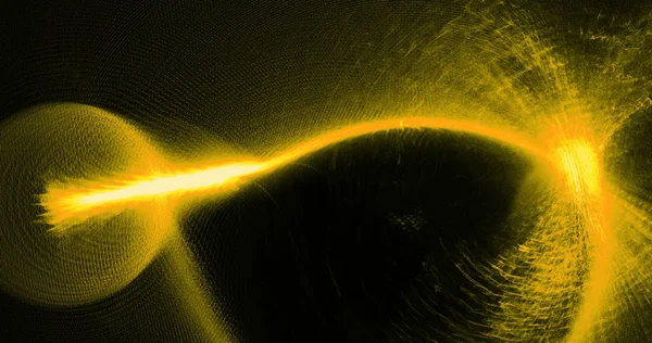 Linhas abstratas amarelas Curvas Partículas Fundo — Fotografia de Stock