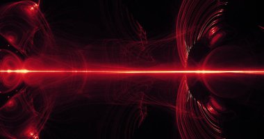 Kırmızı ve sarı soyut hatları eğrileri parçacıklar arka plan