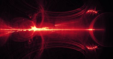 Kırmızı ve sarı soyut hatları eğrileri parçacıklar arka plan