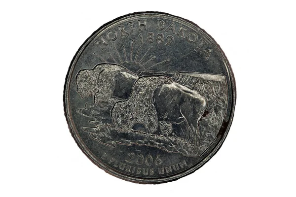 North Dakota United States Quarter Tail Side — Stock Photo, Image