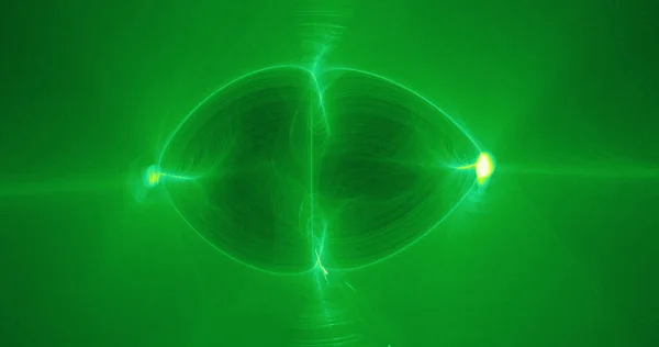 緑の抽象的な線曲線粒子背景 — ストック写真
