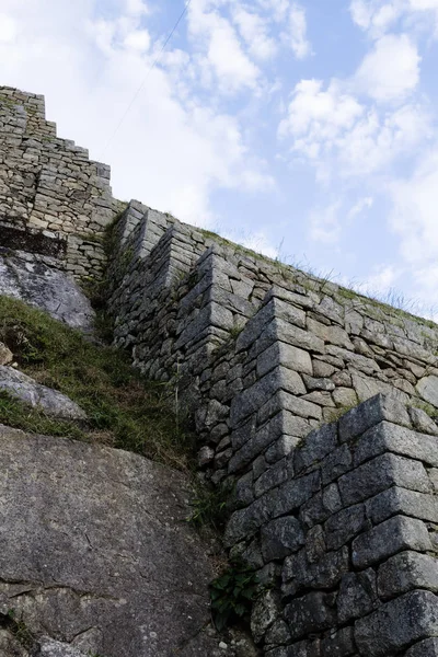 Stone werkt Inca ruïnes van Machu Picchu Peru Zuid-Amerika — Stockfoto