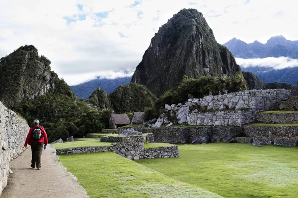 Obras de Pedra Machu Picchu Peru e Pico Huayna Picchu — Fotografia de Stock