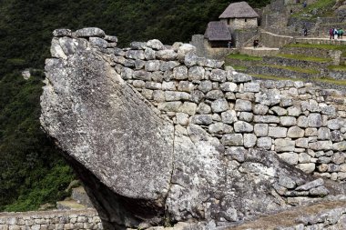 Mimari detay İnka harabelerini Machu Picchu Peru Güney Amerika