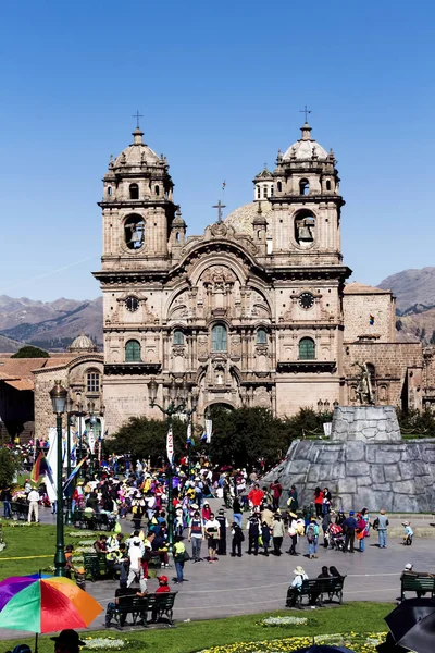 Iglesia De La Compania Iglesia Y Plaza De Armas Cusco Perú — Foto de Stock