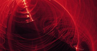 Kırmızı ve sarı soyut hatları eğrileri parçacıklar arka plan