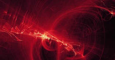 Kırmızı ve sarı soyut hatları eğrileri parçacıklar arka plan