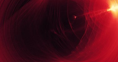 Kırmızı ve sarı soyut hatları eğrileri parçacıklar arka plan