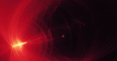 Kırmızı ve sarı soyut hatları eğrileri parçacıklar arka plan