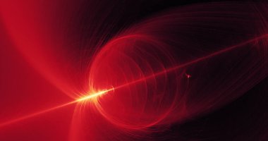 Kırmızı ve sarı soyut hatları eğrileri parçacıklar arka plan