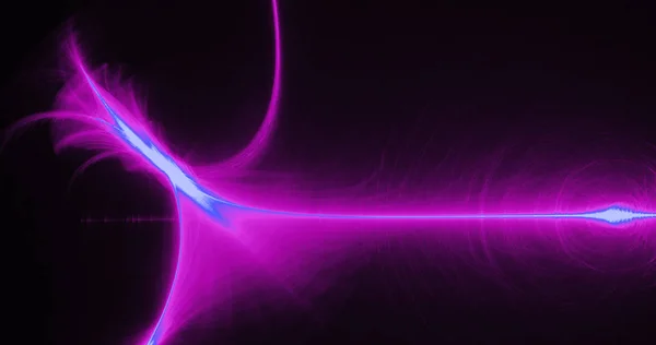 紫と青の抽象的な線曲線粒子背景 — ストック写真