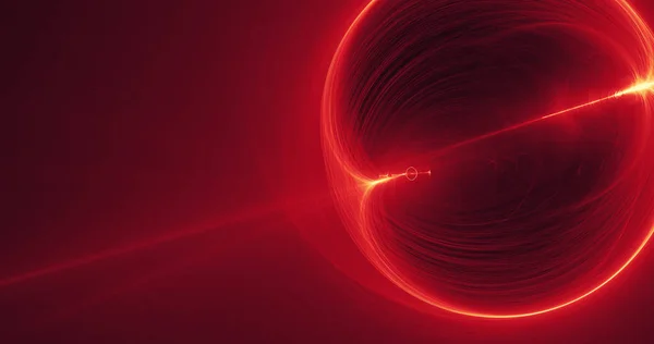 赤と黄色の抽象的な線曲線粒子背景 — ストック写真