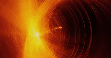 Sarı kırmızı turuncu soyut çizgiler eğrileri parçacıklar arka plan