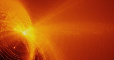 Sarı kırmızı turuncu soyut çizgiler eğrileri parçacıklar arka plan