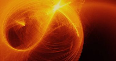 Sarı kırmızı turuncu soyut çizgiler eğrileri parçacıklar arka plan