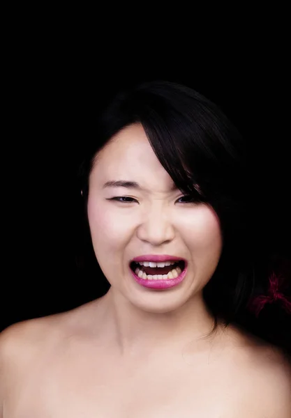 Japoneză americană expresie facială exagerată — Fotografie, imagine de stoc