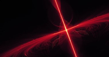 Kırmızı ve sarı soyut hatları eğrileri parçacıklar arka plan