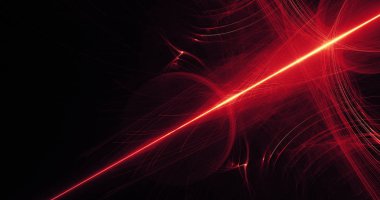 Kırmızı ve sarı soyut hatları eğrileri parçacıklar arka plan