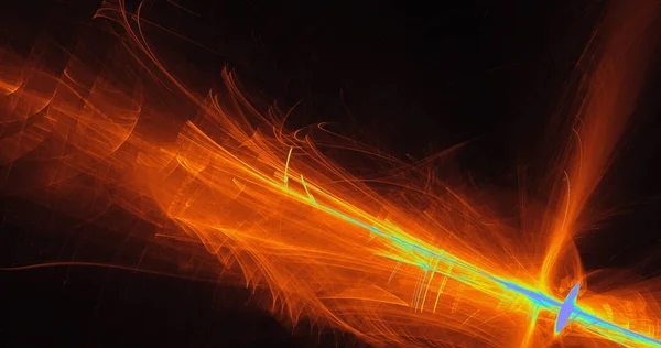 Oranžové žluté modré abstraktní čáry křivky částic pozadí — Stock fotografie