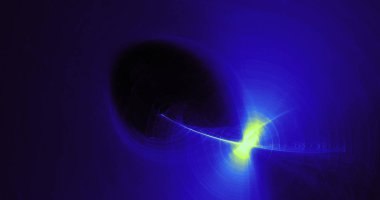 Mavi ve yeşil soyut çizgiler eğrileri parçacıklar arka plan