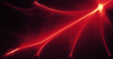 Kırmızı ve sarı soyut hatları eğrileri parçacıklar arka plan