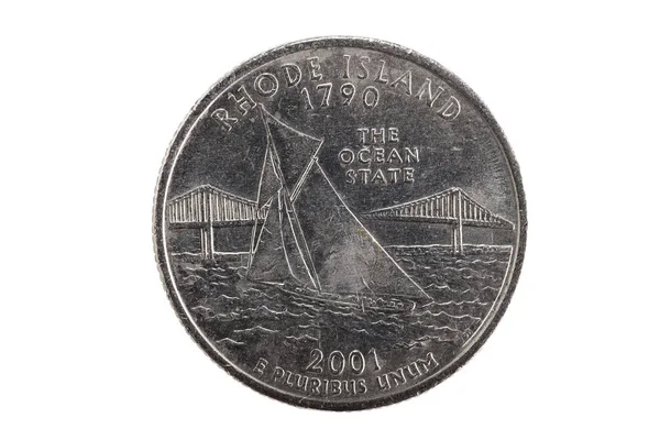 Rhode Island Tail United States Quarter Coin — Stock Photo, Image