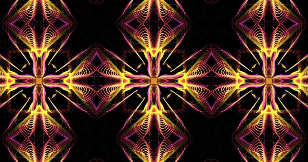 Abstract Kaleidoscope Patterns On Dark Background In Purple Oran — Stock Photo, Image
