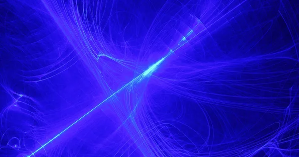 Linhas abstratas azuis Curvas Partículas Fundo — Fotografia de Stock