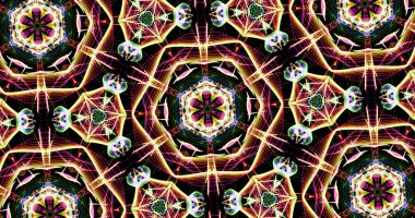 Canlı renkler koyu arka plan üzerinde sürekli değişen şekli