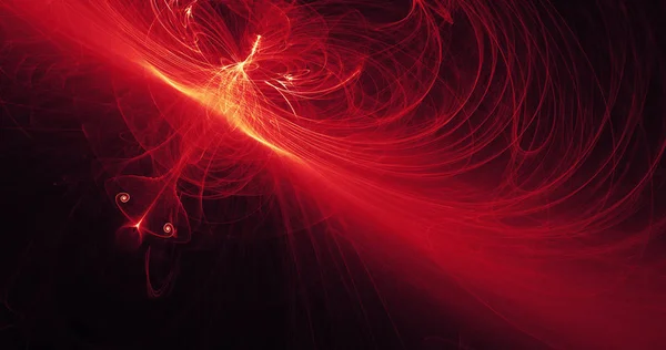 Kırmızı ve sarı soyut hatları eğrileri parçacıklar arka plan — Stok fotoğraf