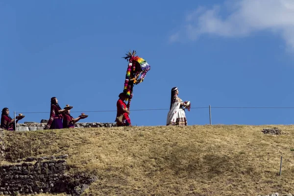 Королеви процесії Inti Раймі Куско Перу, Південна Америка — стокове фото