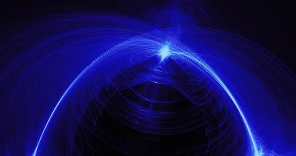 Linhas abstratas azuis Curvas Partículas Fundo — Fotografia de Stock