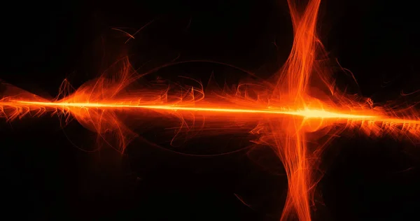 Oranžové abstraktní čáry křivky částic pozadí — Stock fotografie