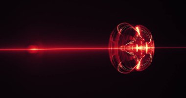 Kırmızı ve sarı soyut hatları eğrileri parçacıklar arka plan