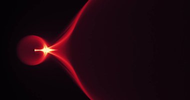 Kırmızı ve sarı soyut hatları eğrileri parçacıklar arka plan