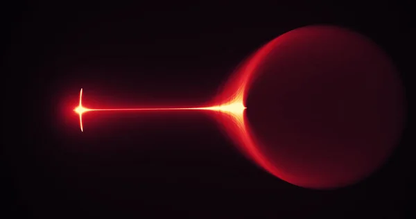 赤と黄色の抽象的な線曲線粒子背景 — ストック写真