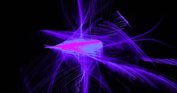 Roxo Azul Rosa Linhas Abstratas Curvas Partículas Fundo — Fotografia de Stock