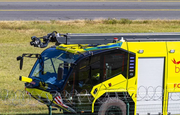 Budapest Ungern Sep 2019 Räddningstjänst Brandbil Utför Kort Övning Slutet — Stockfoto