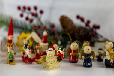 Noel koleksiyonu, hediyeler ve dekoratif süsler. fotoğraf natürmort.
