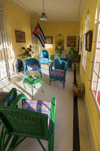 Havana Cuba Fevereiro 2018 Interior Uma Casa Estilo Colonial Havana — Fotografia de Stock