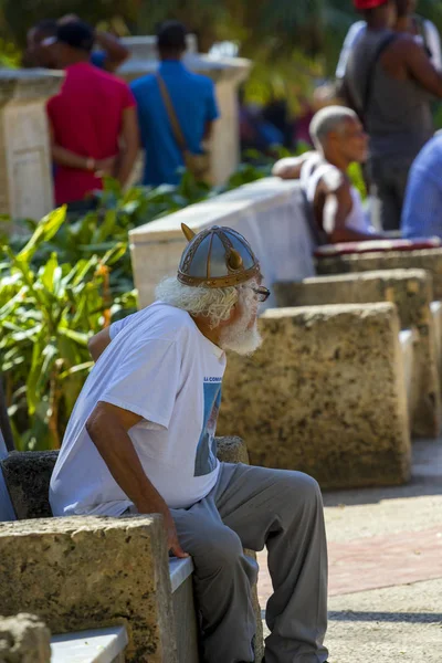 Havana Cuba Feb 2018 Unidentified People Town Neighbourhood Old Havana — Stock Photo, Image