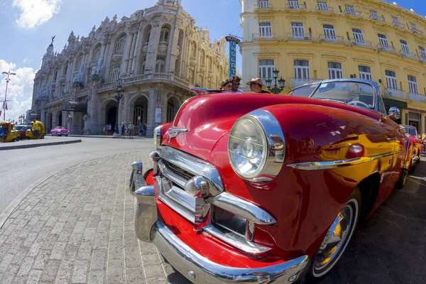 Havanna Kuba 2018 Vintage Klassiska Amerikanska Bilar Helt Återställt Skick — Stockfoto