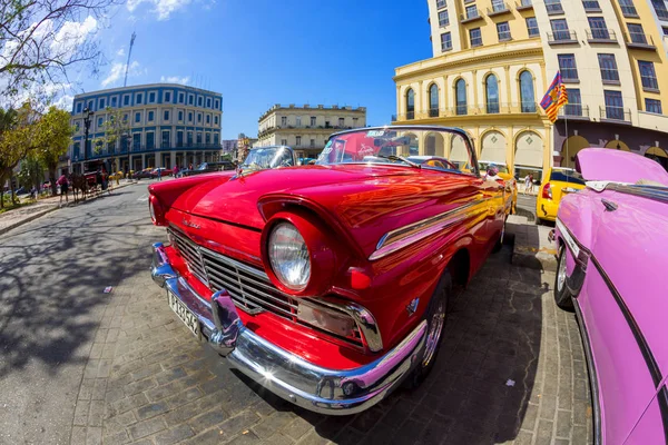 Havana Küba 2018 Klasik Klasik Amerikan Arabaları Tamamen Restore Edildi — Stok fotoğraf