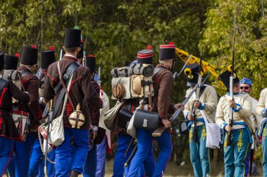 Pkozd Macaristan 29 Eylül 2019: Macaristan 'da 1848 tarihli Bağımsızlık Savaşı' nda savaşan tanımlanamayan yeniden canlandırmacılar. O savaş kazanıldı. Ama özgürlük kısa ömürlüydü.. 