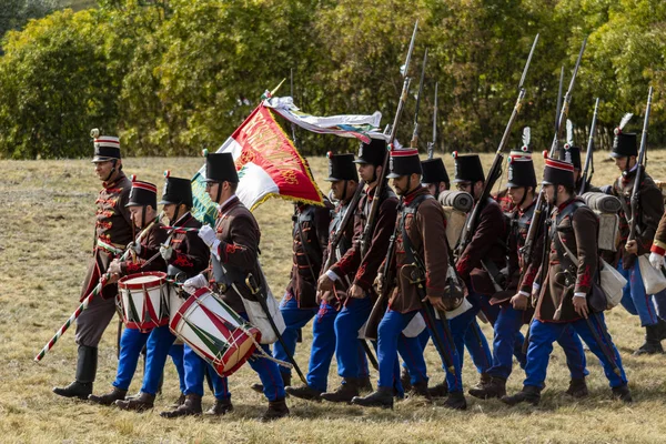 Pkozd Hungary September 2019 Unidentified Reenactors Fighting Historic War Independence — 图库照片