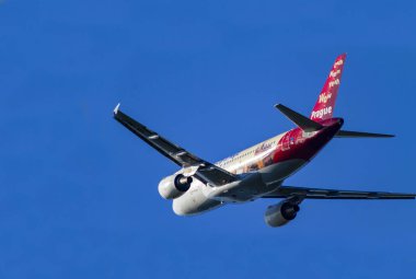 Budapeşte Macaristan 14 Temmuz 2019: Eurowings Airline Airbus 319 Ok-Nep Budapeşte Uluslararası Havaalanı 'ndan havalanıyor. G