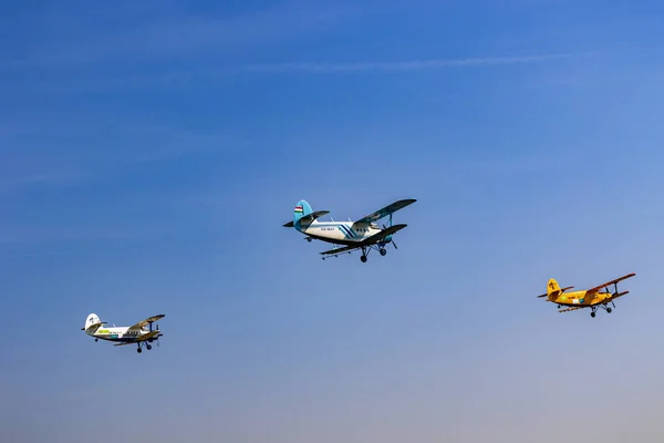 Budaors Hongarije Aug 2019 Budaors Airshow Twee Antonov Een Vliegtuig — Stockfoto