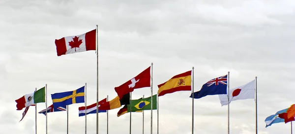 Flags European Union Japan — Stock Photo, Image