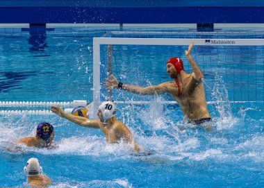 Budapeşte Macaristan 26 Ocak 2020: 34. Avrupa sutopu şampiyonası Macaristan - İspanya altın madalya. Macaristan 2020 Avrupa Şampiyonası Altın Madalyası aldı.. 